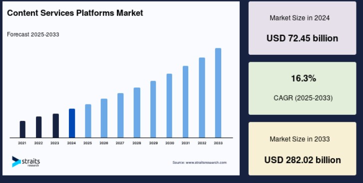 Infographie - content plateforms services market