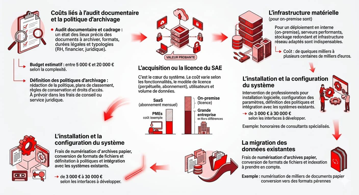 Infographie - coûts directs archivage