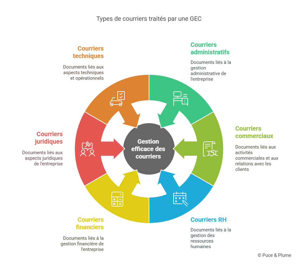 infographie types de courriers GEC