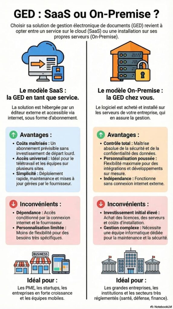 infographie - GED Comparaison SaaS versus On-Premise
